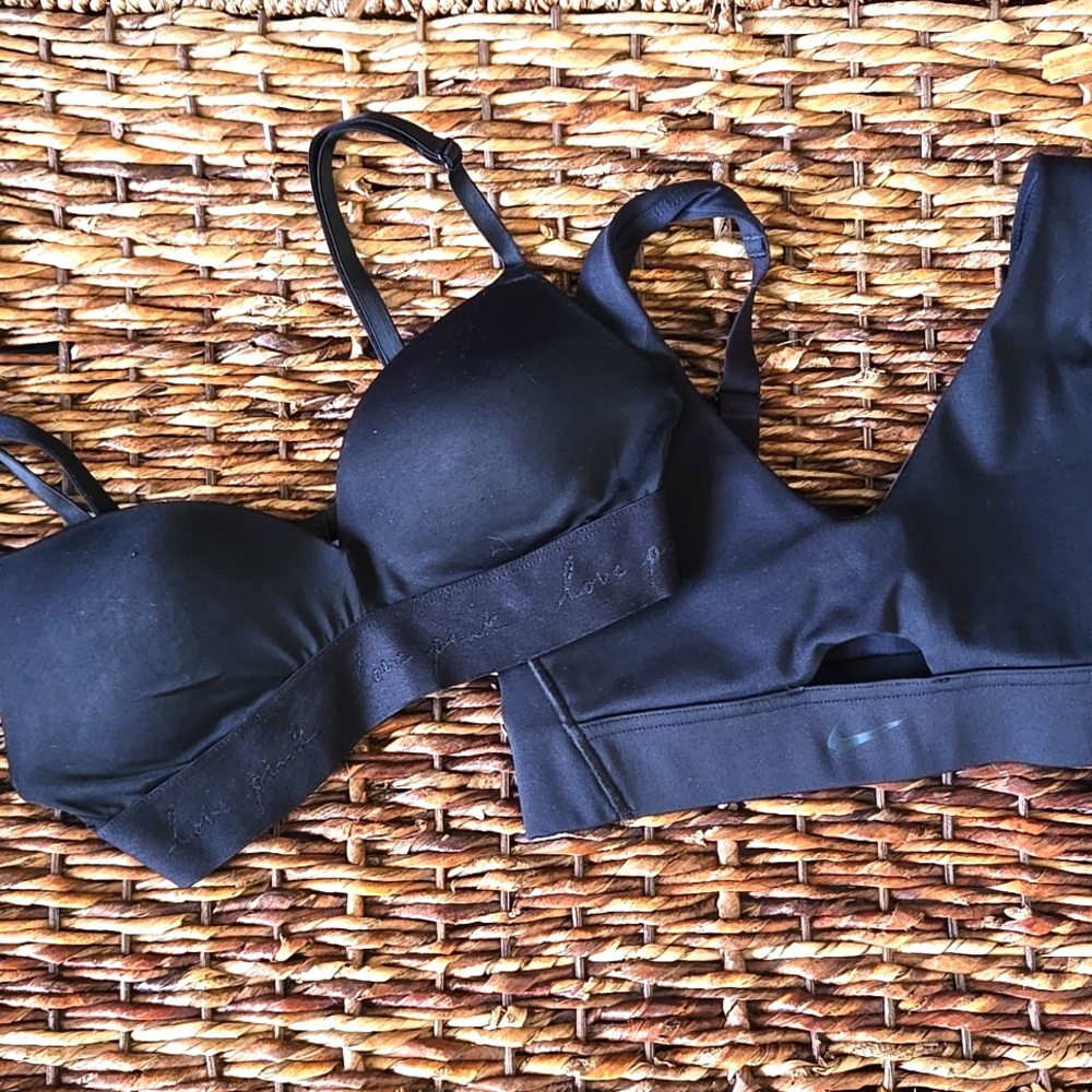 Black Bra Bundle 34A XSamll PINK and Nike
